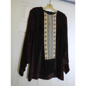 Young Edwardian by Arepeja, Vintage mini dress, flared sleeves, velvet size 9